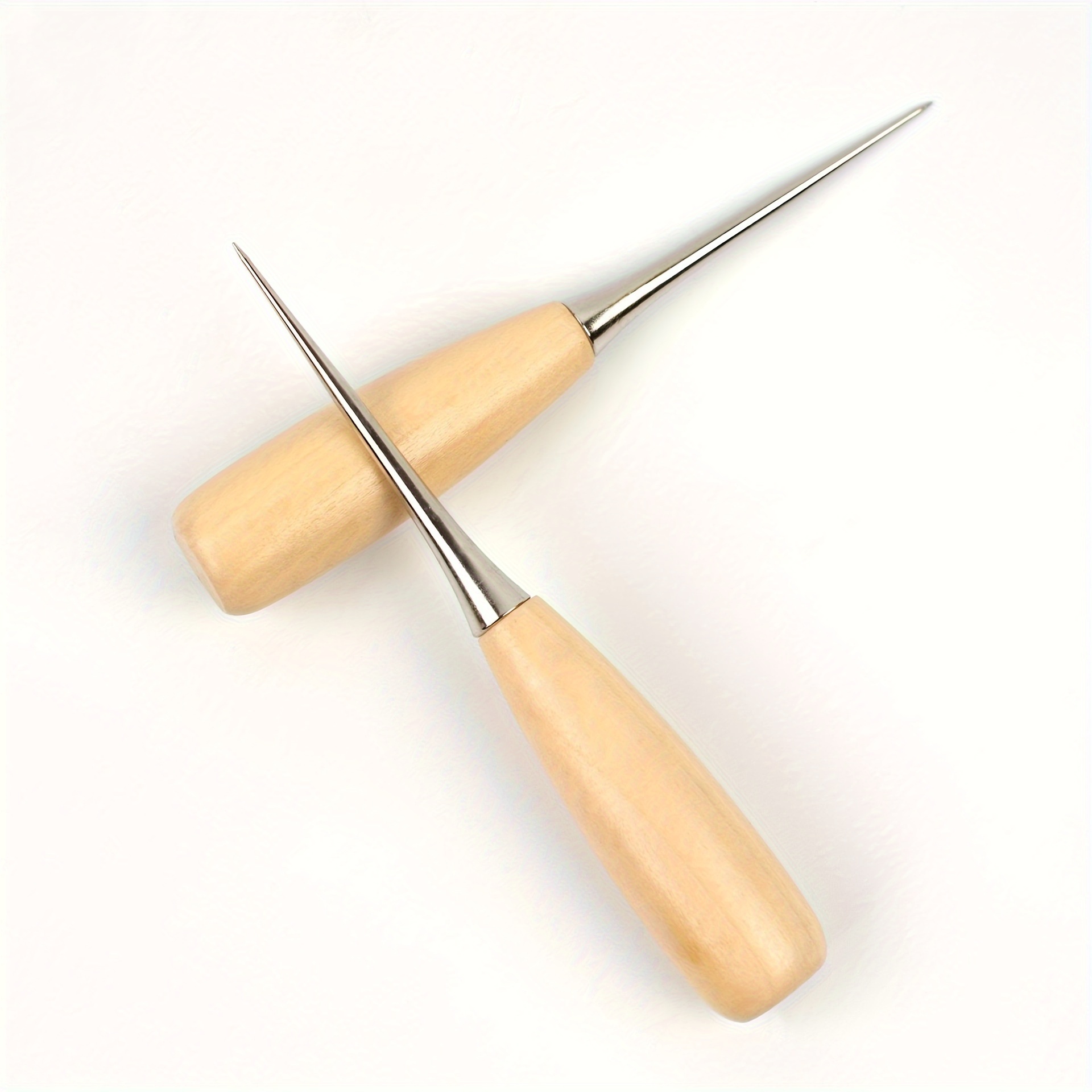 Wooden Handle Sewing Awl Needle, Hole Punch Sewing Awl Kit, Awl