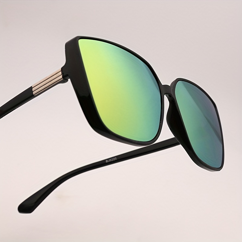 Unisex Tinted Lens Rectangle Sunglasses Uv Protection - Temu