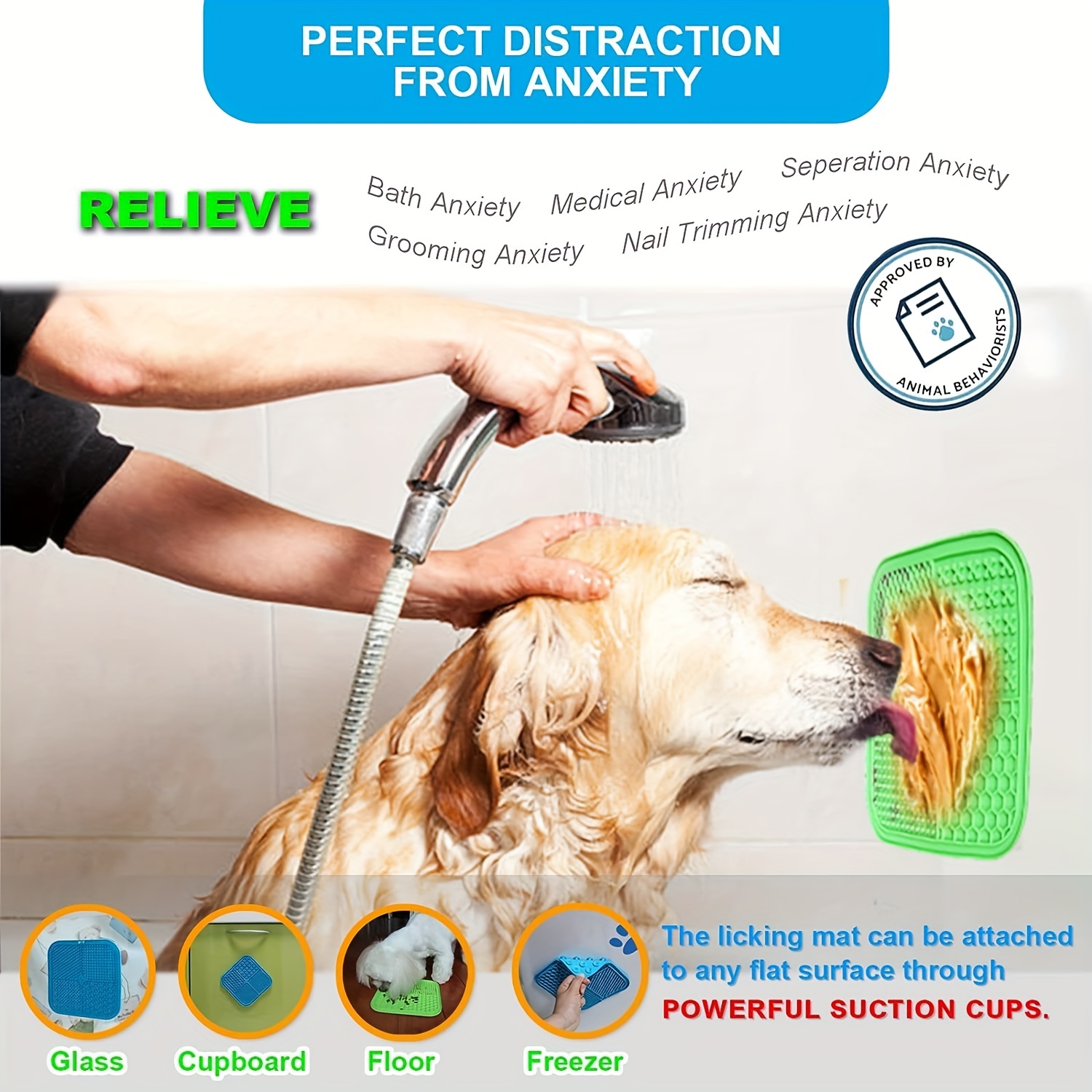 Silicone Pet Slow Feeder Mat Lick Pad With Suction Cup Pet Placemat For Dog  Anxiety Relief Supply - Temu