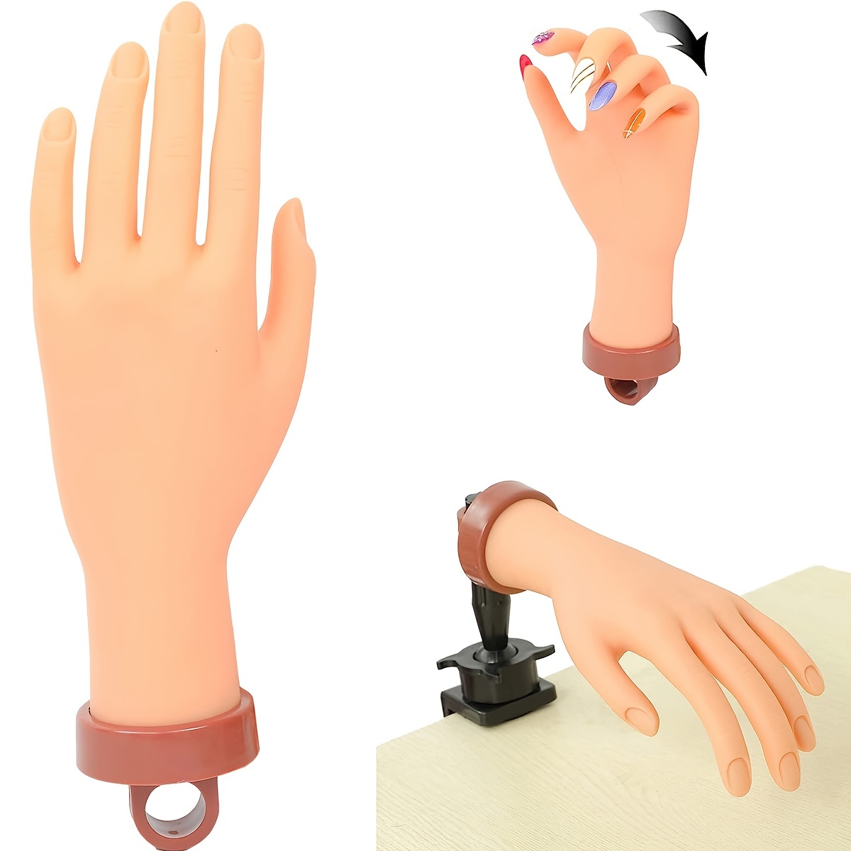1pc Silicone Female Hand Model Life-size Mannequin Nail Practice Jewelry  Display