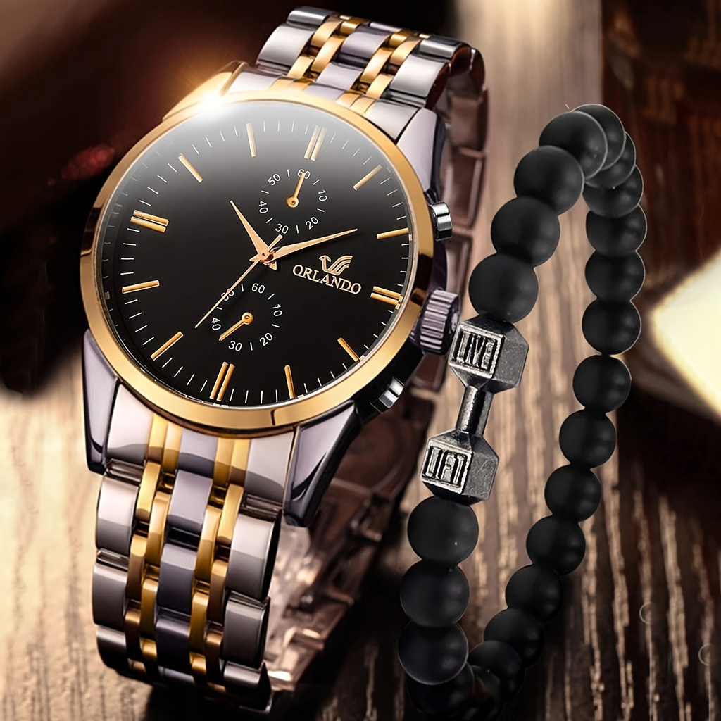 1pc Trendy Creative Vintage Simple Commercial Vintage Quartz Watch Decorative Accessories for Holiday Party Gift Men Accessories,Temu