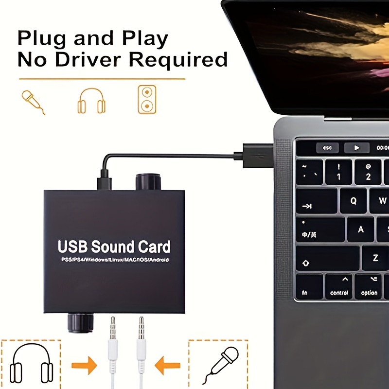 USB To 3.5mm Audio Jack Adapter, USB Type C External Stereo Sound Adapter  for Windows and Mac. Plug and Play No Drivers Needed. 