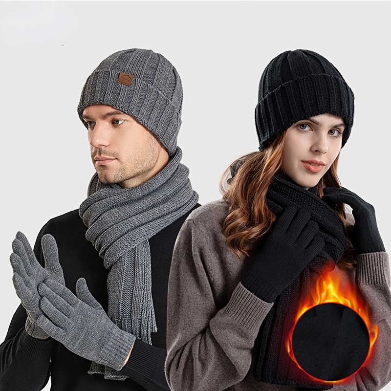Tricotés Ensemble d'hiver Bonnet écharpe gants, Mignonne automne