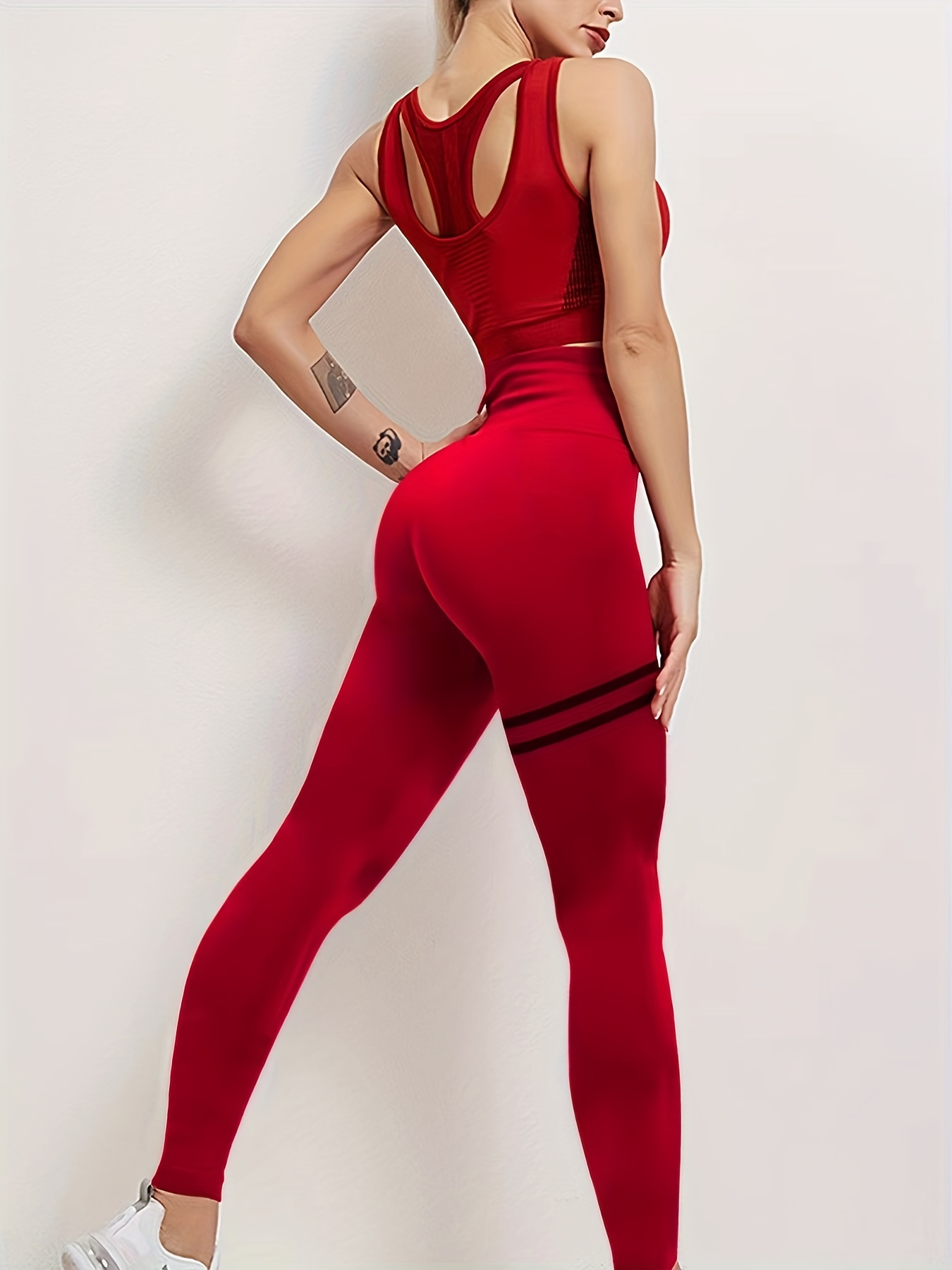 Popular High waisted Double ring Flat Offset Yoga Pants - Temu