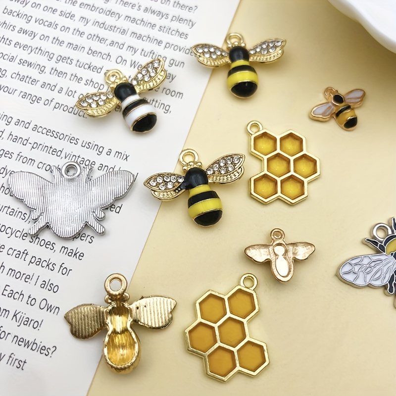 Metal Bee Charms Gold