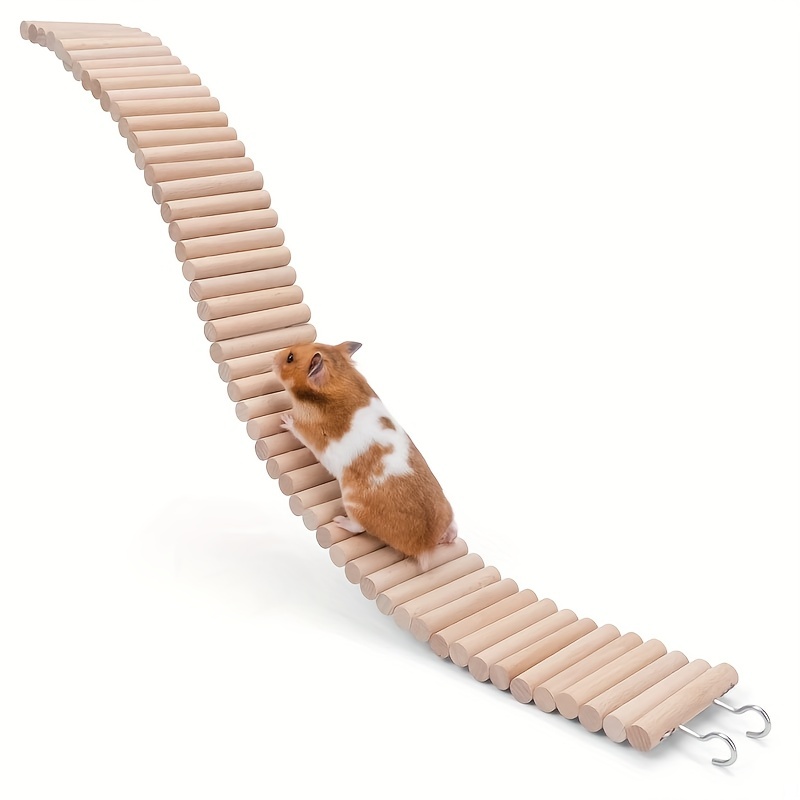 Seaokais Wood Sticks DIY for Hamster Bendy Bridge Climbing Toy for
