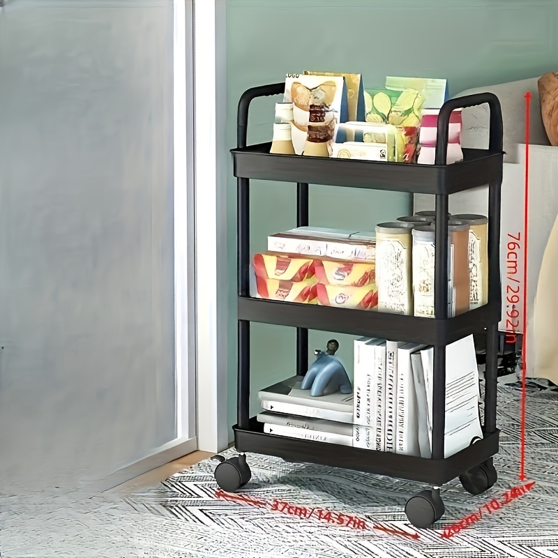 Multifunctional Rolling Utility Cart With 3/4 Tiers And Wheels For