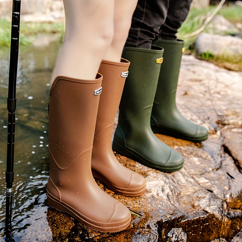 Fashion Thick Soled High Tube Rain Boots Camping Rain Boots - Temu