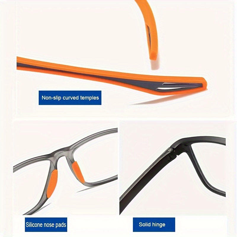 Sporty TR Frame Reading Glasses, Unplated Precious Metal, Lightweight Comfortable Design, with Smart Zoom, with Strength Lenses Included for Men