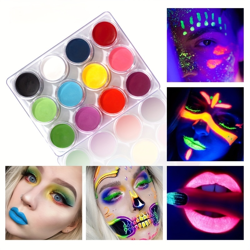 16 Colors Facepaint Palette for Children Kids Neon Rainbow Face