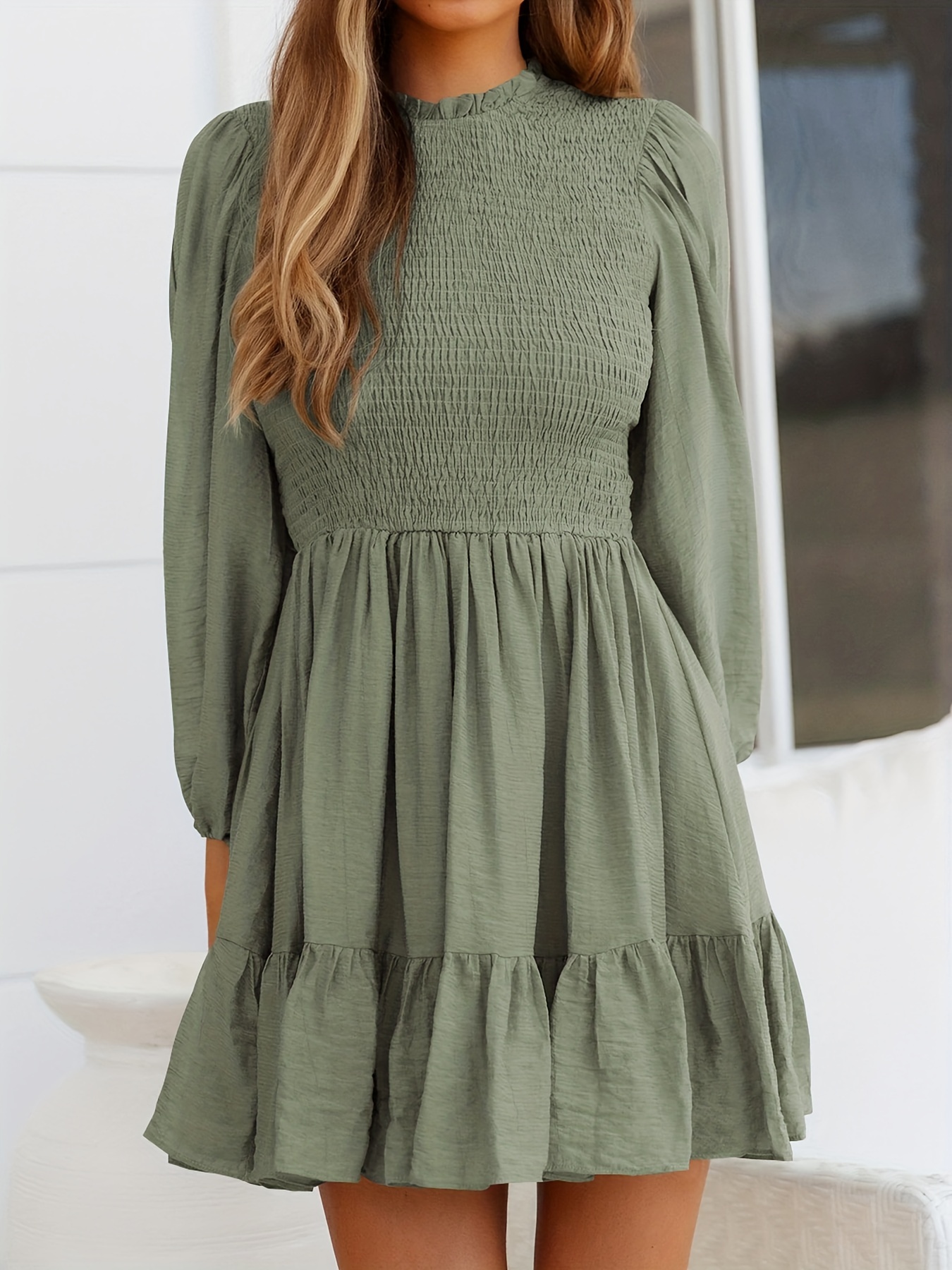 Long sleeve shop smocked dress