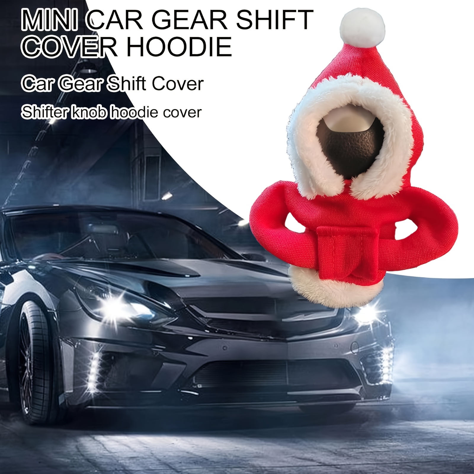 Mini Santa Claus Hoodie Car Gear Shift Cover, Universal Gear Shift Hoodie, Funny Car Shifter Knob Hoodie Sweatshirt, for Most Vehicle Decor,1pc,Temu