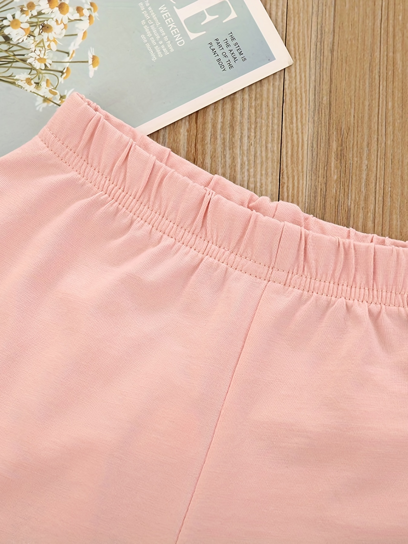 Girls Soft Cotton Leggings with Bow Flowers Lace Patchwork