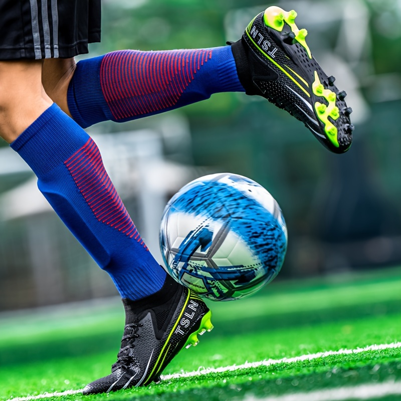 Chaussure De Football Haute Tendance Pour Homme Avec Crampons Antidérapants,  Chaussures De Football Et De Soccer Confortables Et Respirantes Pour  L'entraînement Et La Compétition En Extérieur - Temu France