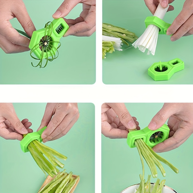 Shallot Roller Green Spring Onion Slicer Shredder + TULGIGS Vegetable Peeler