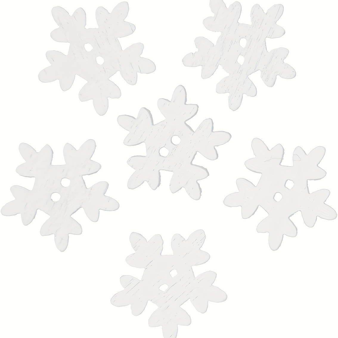 Mixed Wooden Crafts White Snow Flakes Christmas Series - Temu