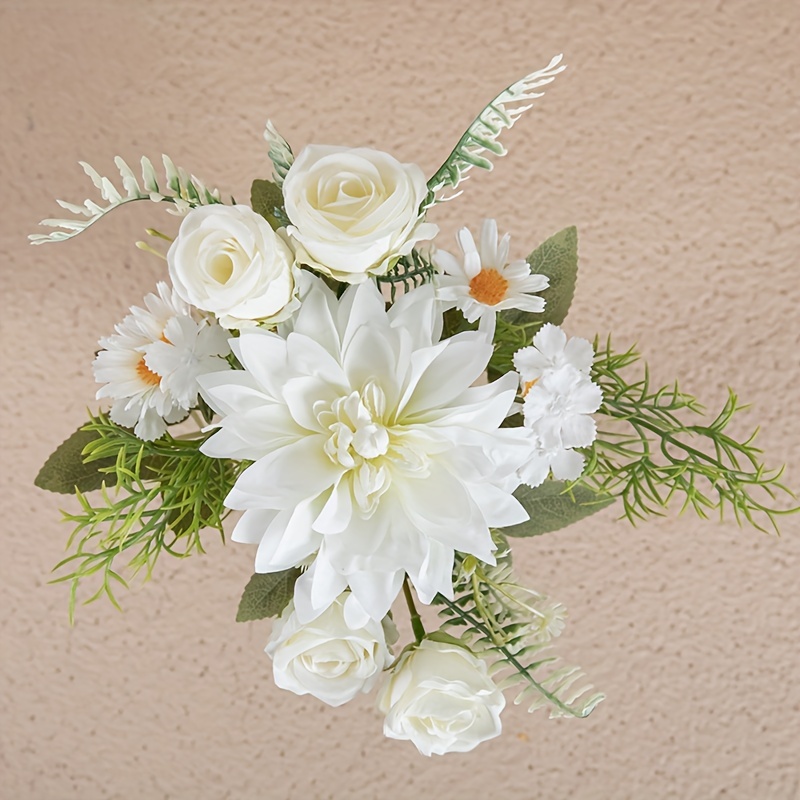 Artificial Dahlia Bouquet Real Touch Fake Flowers Flower - Temu