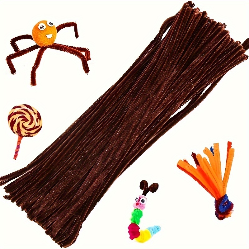 100pcs Brown Pipe Cleaners Chenille Stem For Diy Crafts,arts
