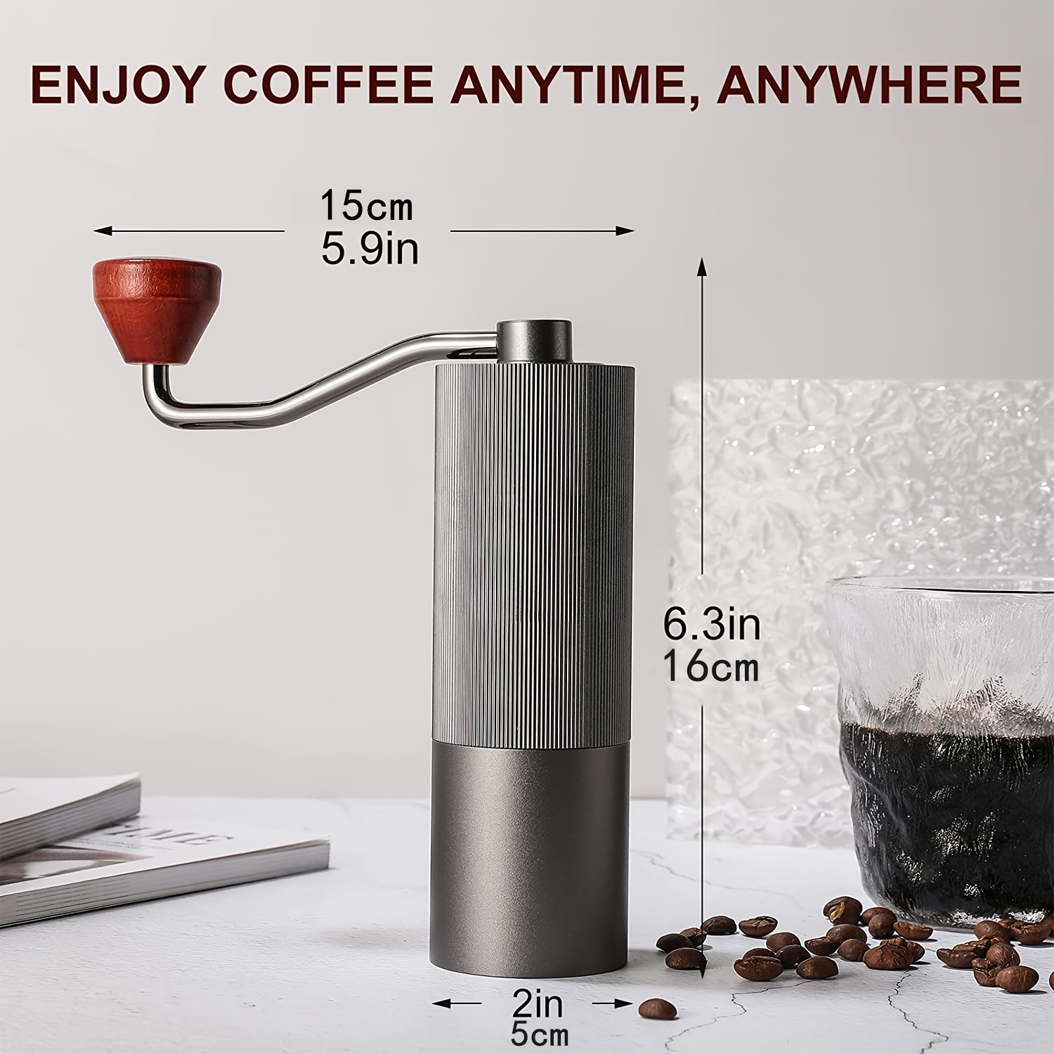 Molinillo de café manual de fresas – Ajustes ajustables para prensa  francesa, expreso, café por goteo, café turco – Molinillo de mano de acero