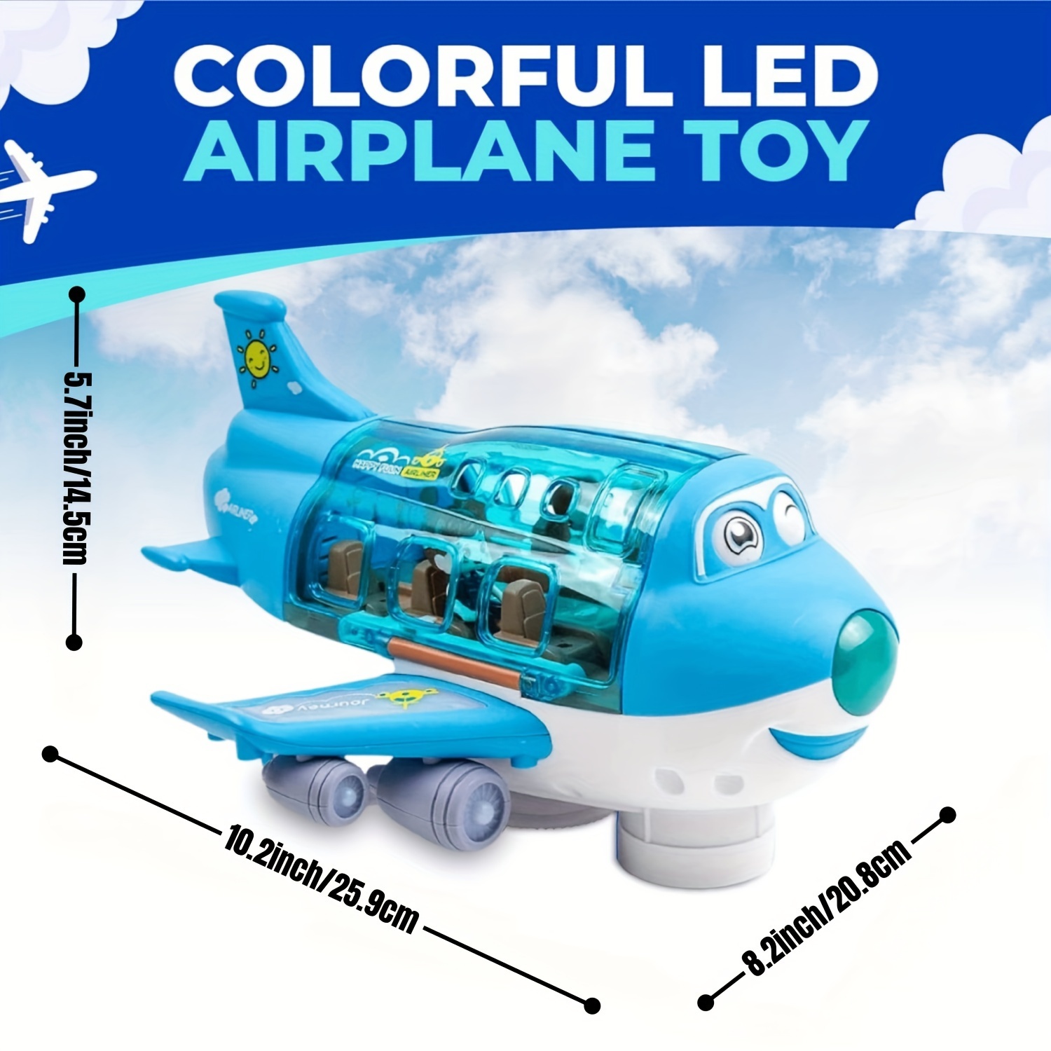 Toy Airplane For Kids, Bump And Go Action, Toddler Toy Plane With LED  Flashing Lights And Sounds For Boys ,Mini Airliner Toys For Introducing  Aeronaut