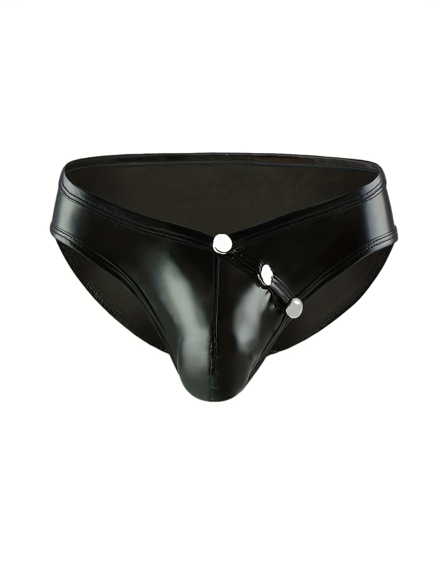 Mens Glossy Patent Leather Boxer Mens Leather Briefs With Bulge