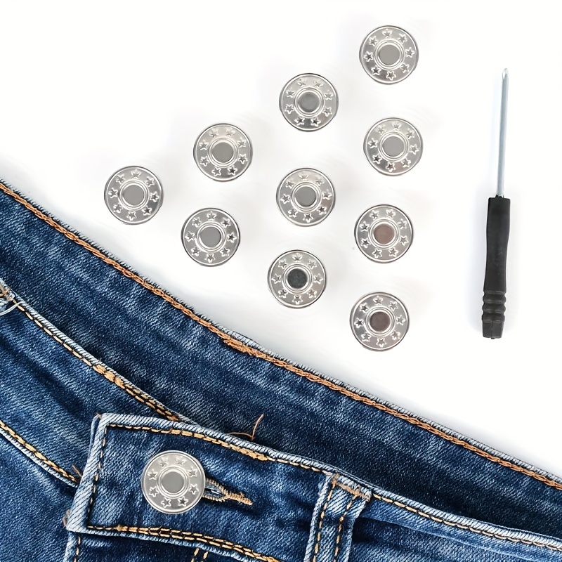 4 Botones Pantalones Vaqueros Kit Reparación Botones Metal - Temu