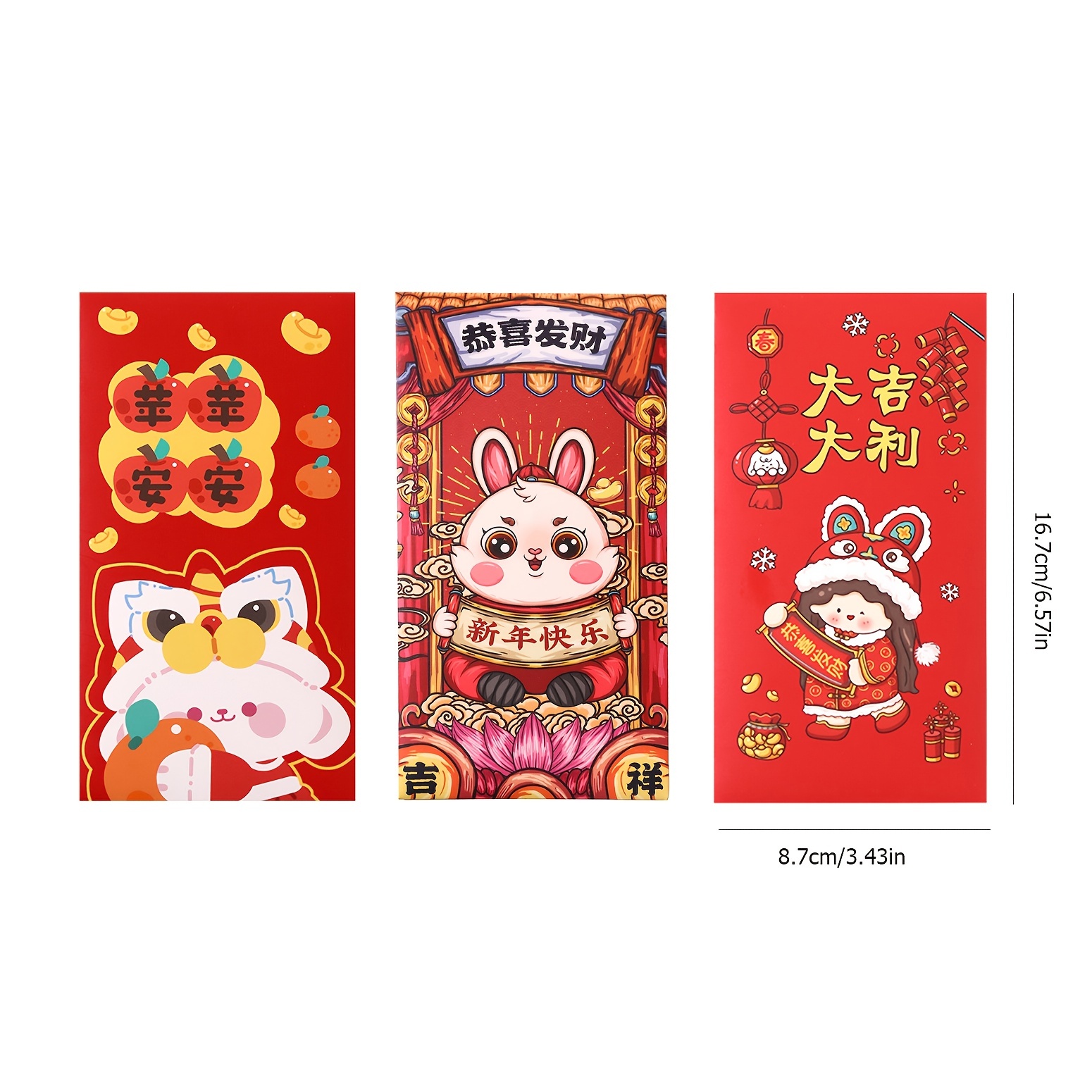 Chinese Red Envelopes 2023,Chinese New Year Hong Bao Packets Red