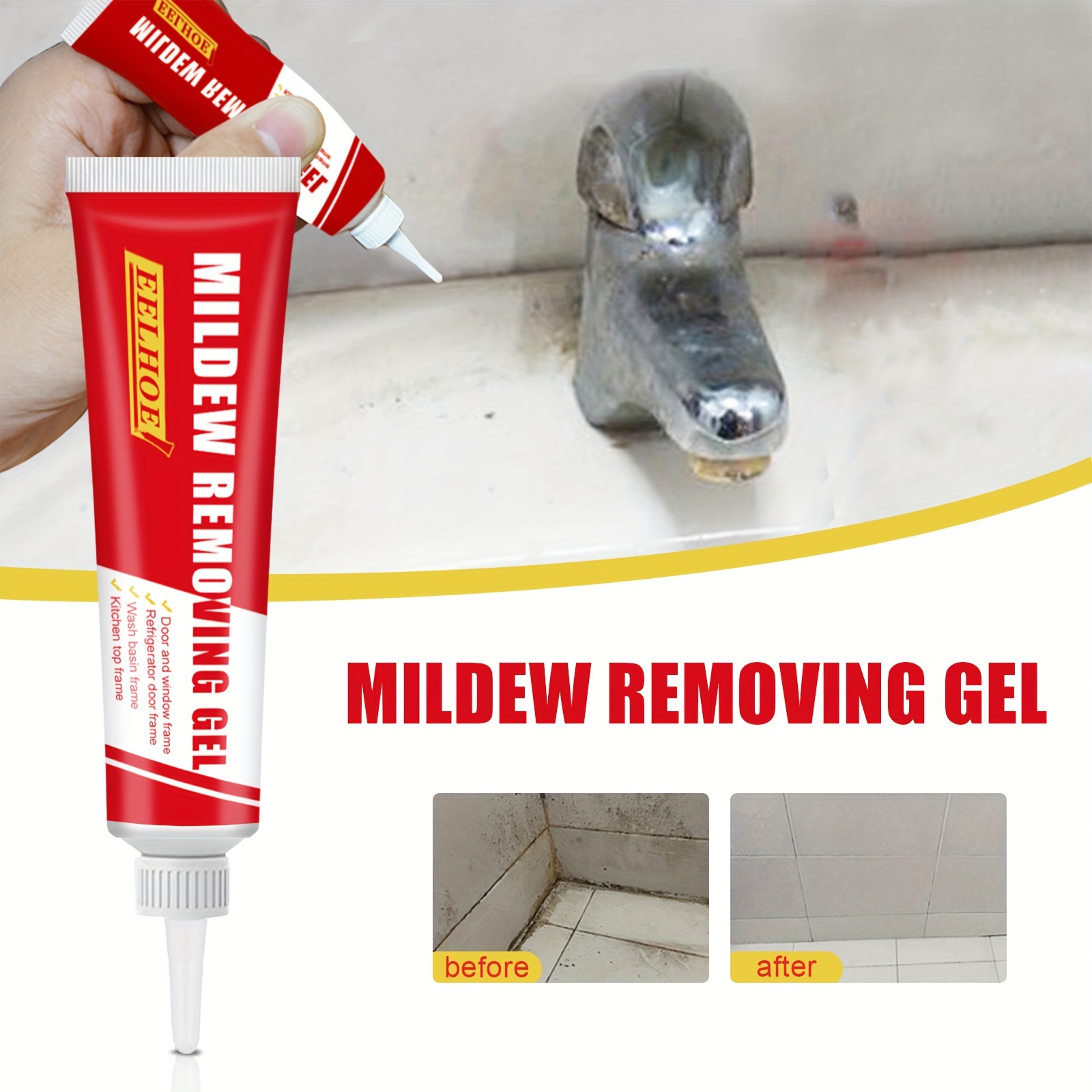 Powerful Mold And Mildew Remover Gel For Bathrooms, Ceramic Tiles, And  Pools - Effective Household Cleaning Supplies For Walls And Floors - Temu  Australia