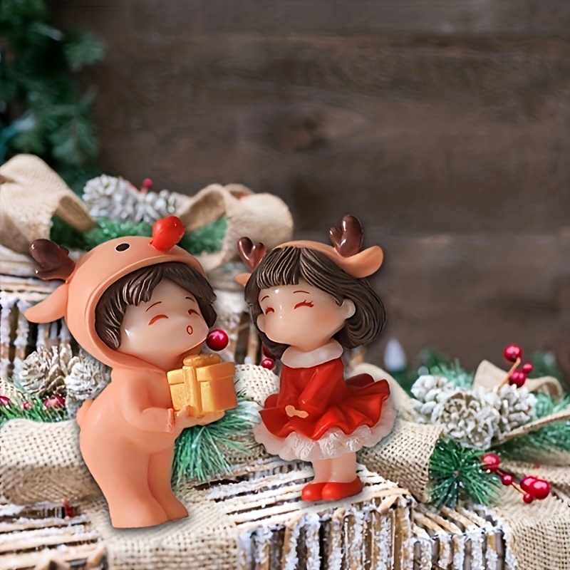 Christmas Couple Table Top Decoration, Home Decoration, Can Do Car Interior  Decoration,student Couple Gifts,mini Christmas Couple Figurine Doll Diy  Ornament Toy Lovers Statue - Temu