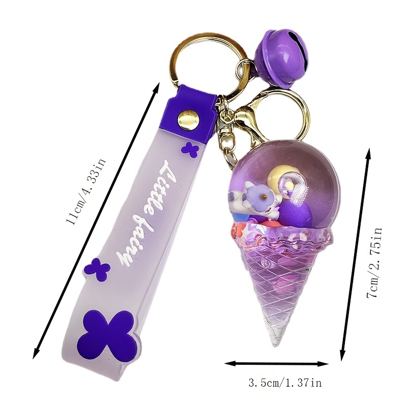 Ice Cream Unicorn Floating Bottle Keychain For Student - Temu