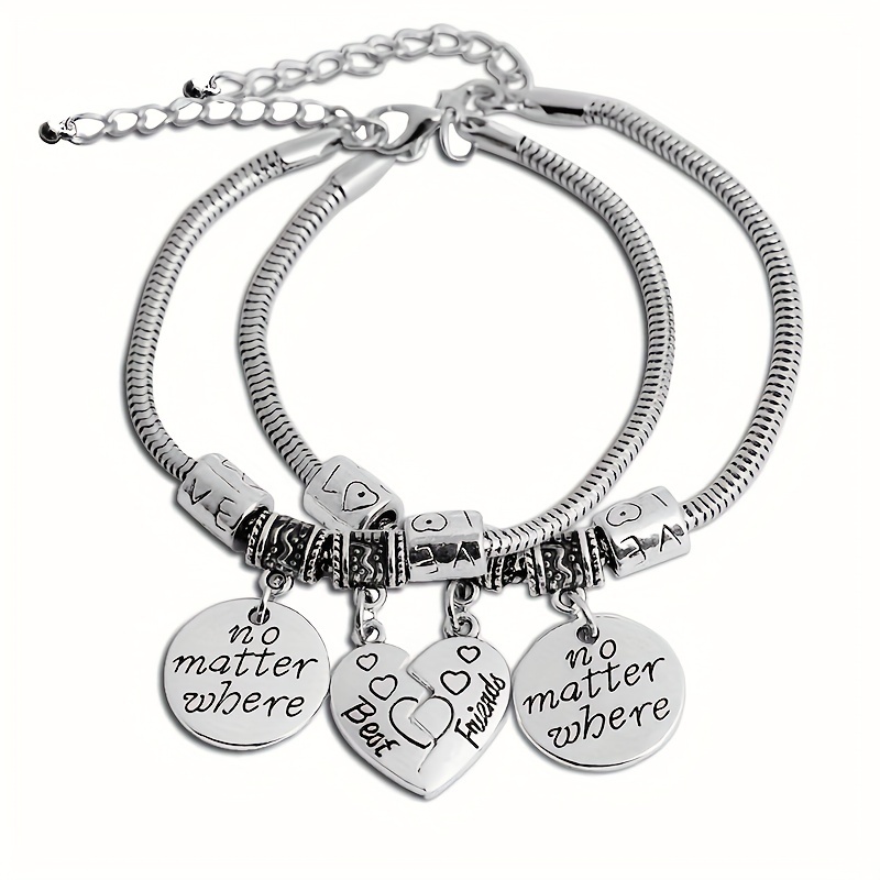 2/3/4 Pcs Best Friend Wax Charm Bracelets Friendship Sister Hollow Matching  Distance Heart Couple Bracelet for Women Girl Teen - AliExpress