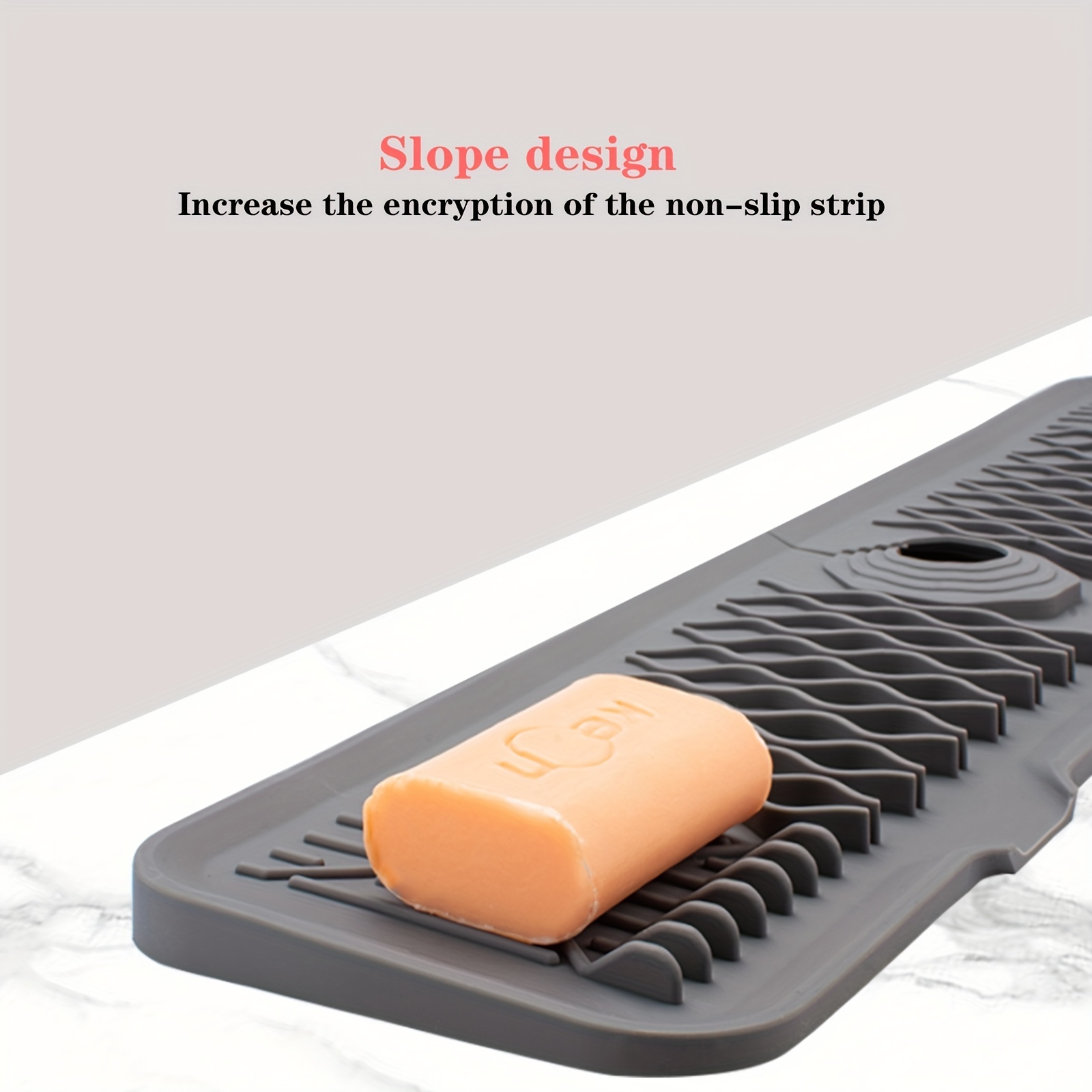 White Slope Design Sink Pad For Faucet, Kitchen And Bathroom, Soap Dish And  Anti-slip Drain Mat