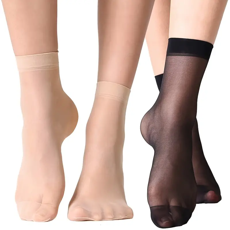 10 pares de calcetines de mujer, calcetines de mujer, calcetines sexis  finos transparentes, calcetines de mujer, calcetín de cristal ultrafino  para mu