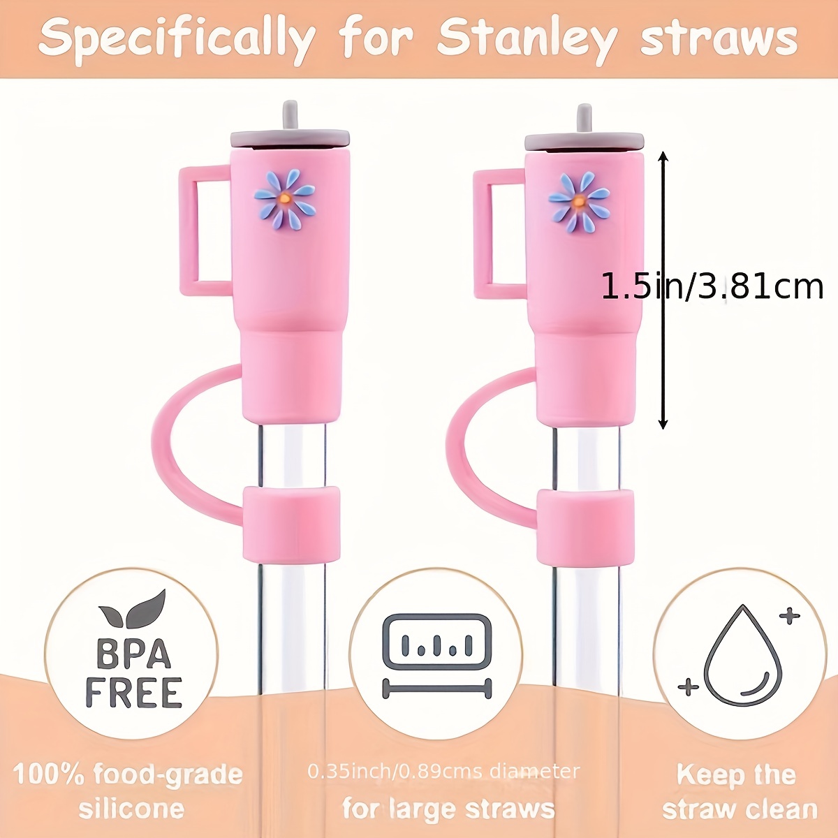 Colorful Dustproof Splash Proof Straw Cover, Reusable Cup Shape Silicone Straw  Stoppers For Straws, Soft Protector Cover Cup Accessories - Temu