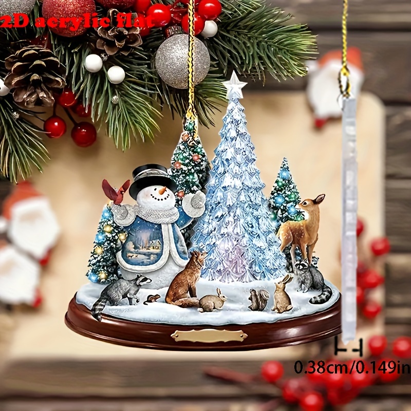 1pc Weihnachten Baum Santa Claus Acryl Hängen Handwerk Auto - Temu