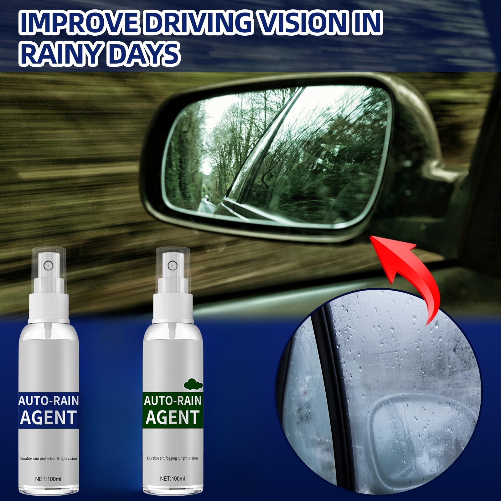 Anti-Rain For Cars Glass Water Repellent Spray Long Lasting Ceramic  Windshield Nano Hydrophobic Protection Coating Car Care