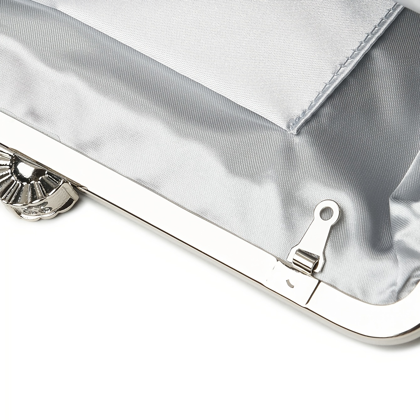Rhinestone Ruched Clutch Purse with Chain for Party