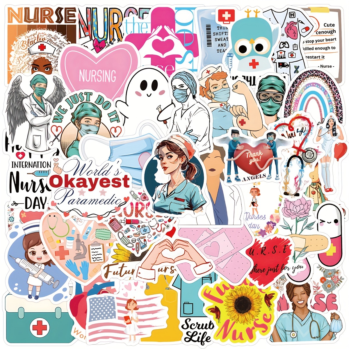 Nurse Stickers Nursing Inspirational Words International - Temu