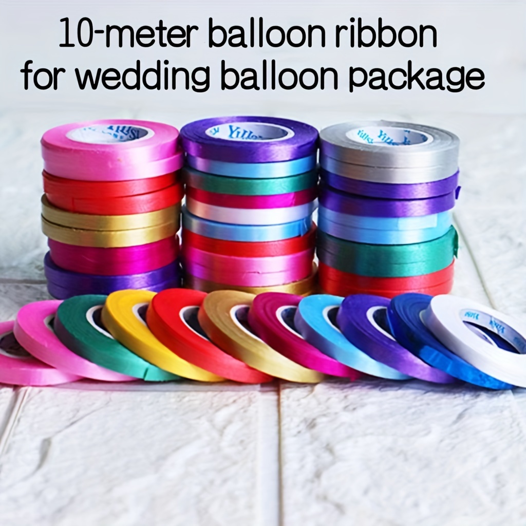 24 rotoli di nastro per palloncini in 12 colori per arricciare nastri in  raso a doppia faccia per artigianato, palloncini, decorazioni per matrimoni  o feste di compleanno : : Casa e cucina