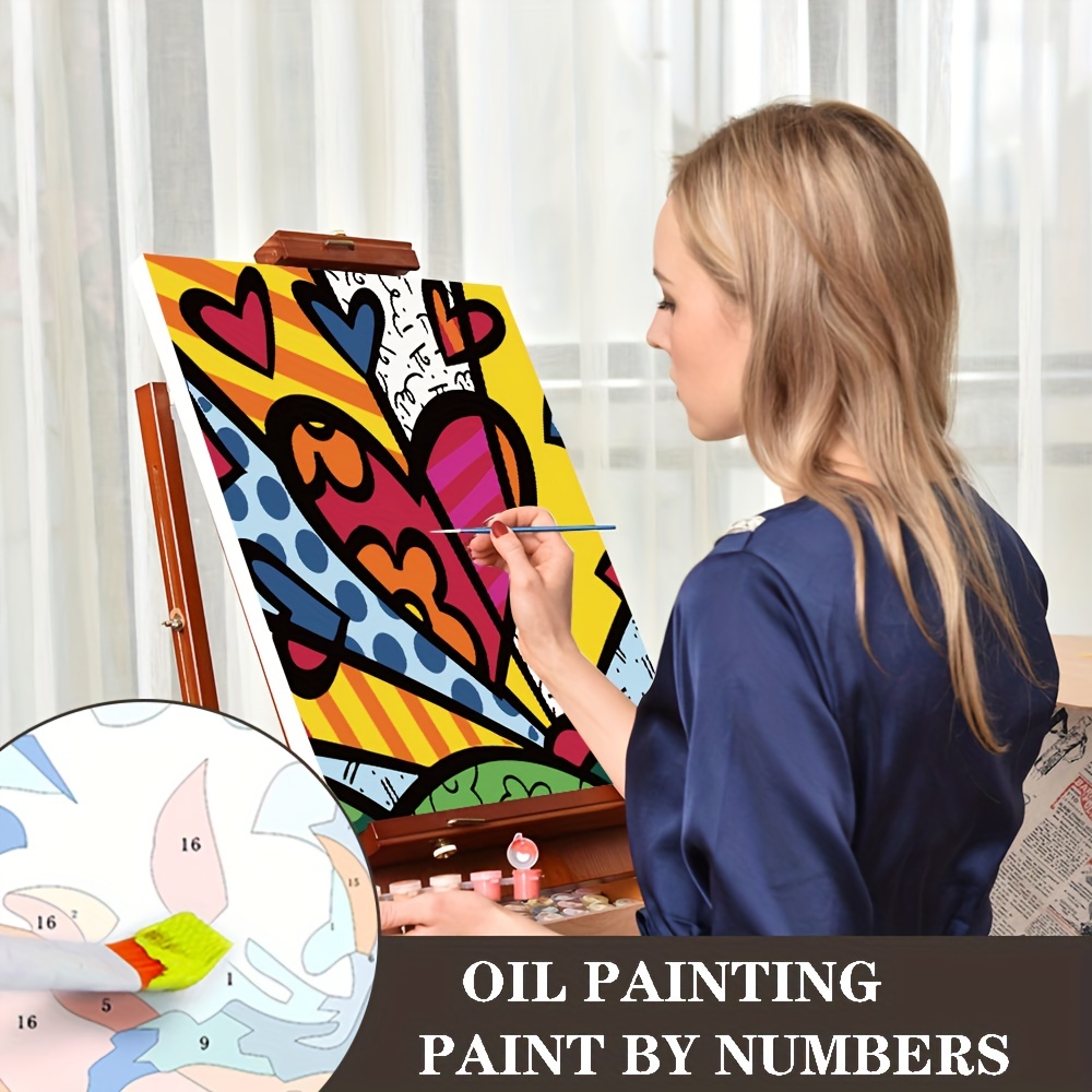 2 Packs DIY Paint By Numbers - Paint By Number For Beginners Easy Acrylic  Watercolor Paint Numbers Canvas Arts For Ages 4-8-12, Oil Painting Paint By