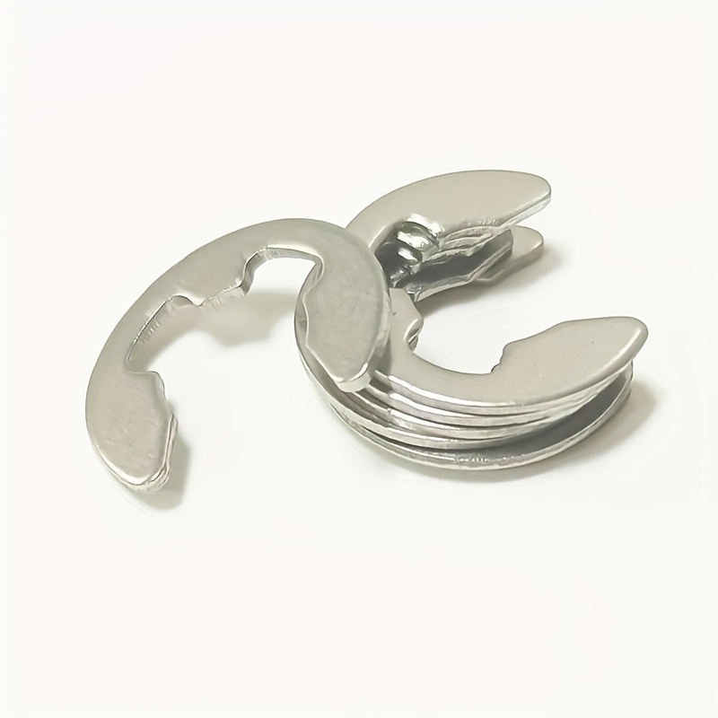 200pcs 304 stainless steel e shaped opening spring opening snap c shaped bezel axis e shaped bezel snap details 4