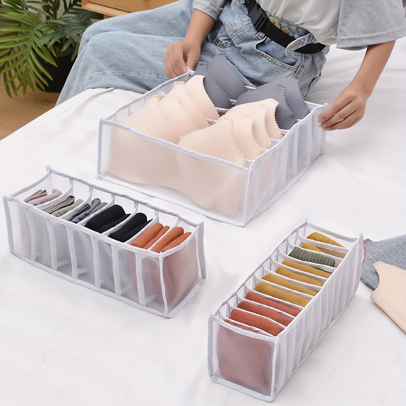 Drawer Type Underwear Plastic Storage Box Socks and Panties Compartment  Container Household Bra Finishing Organizer