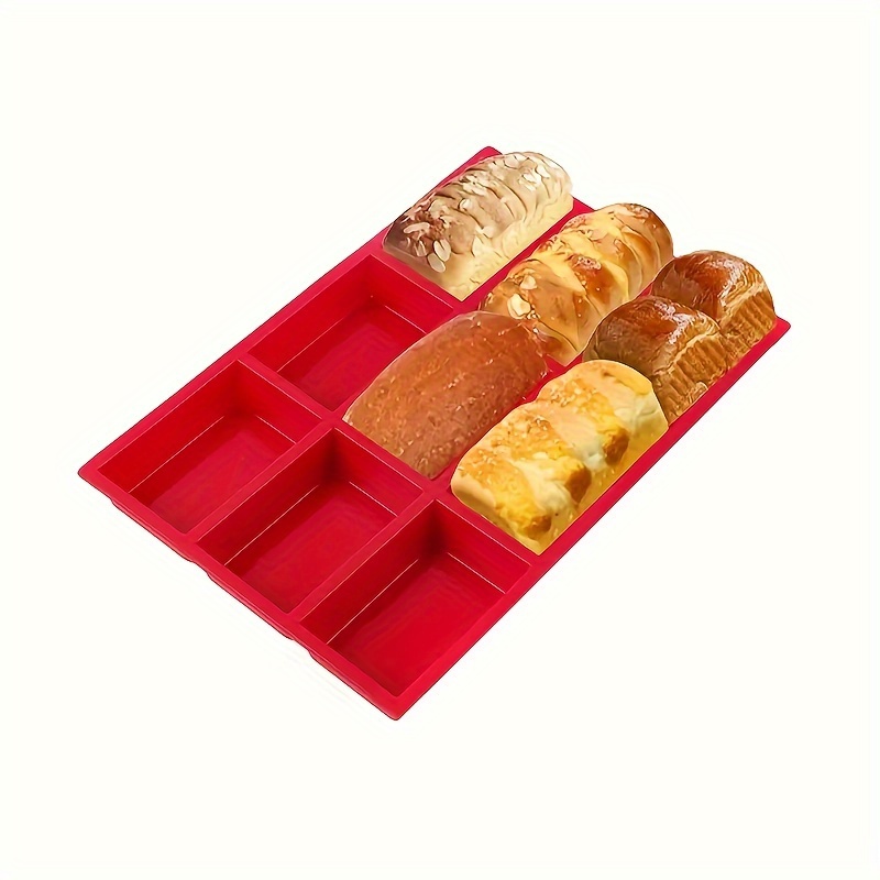 2 Packs Silicone Loaf Pan, DaKuan rectangular Silicone Mold Baking Tools  Candy Toast Mould for Homemade Bread Making,Soap, Fudge, Meatloaf- Red, Blue
