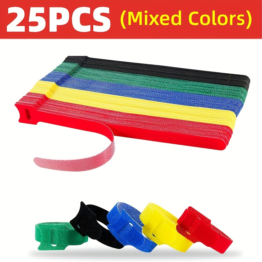 70 Pcs Cable Ties Reusable, Multi-Color Reusable Fastening Cable Ties,  Adjustable Cord Wire Cable Organizer Straps, Hook and Loop Cable Management  Organizer Ties for Home Desk Office Organization 