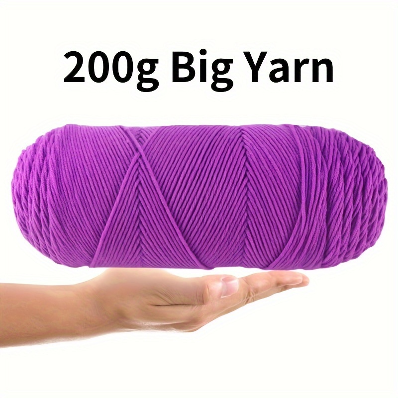 

1pc 200g 100% Acrylic Yarn Big Roll Knitting Crochet Yarn For Crocheting And Knitting Scarf Sweater Shawl Throw Blanket Pet Toys