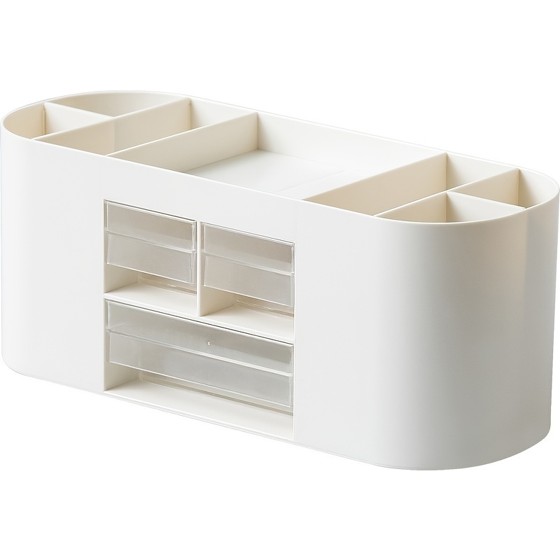 1pc 4 Layers Desktop Drawer Organizer - White Pen Holder & Office Supplies  Storage Box With Sliding Drawers, Ideal For Office And Home Workplace