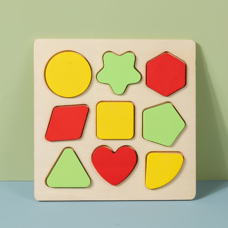 

Wooden Shape Sorting Matching Board, Color Sorting Cognition Hand Scratching Board Puzzle Early Education Educational Toy
