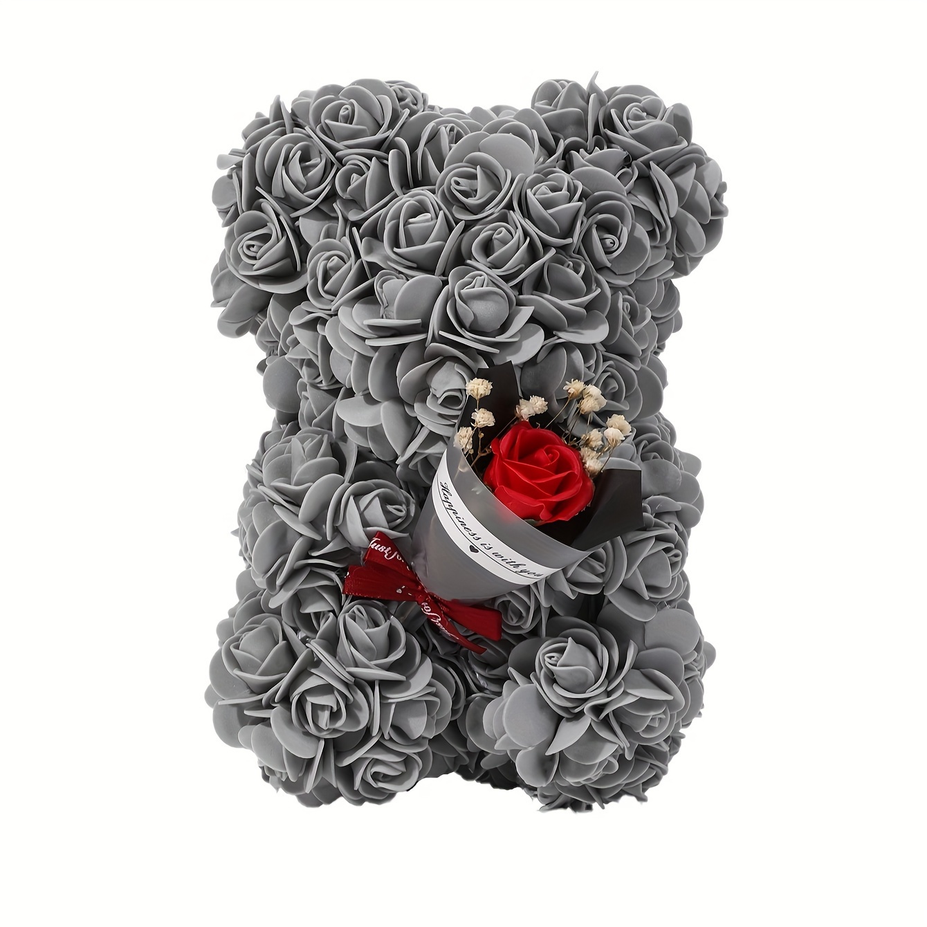 1 Oso Rosas Artificiales Oso Peluche Simulación Caja Joyería - Temu