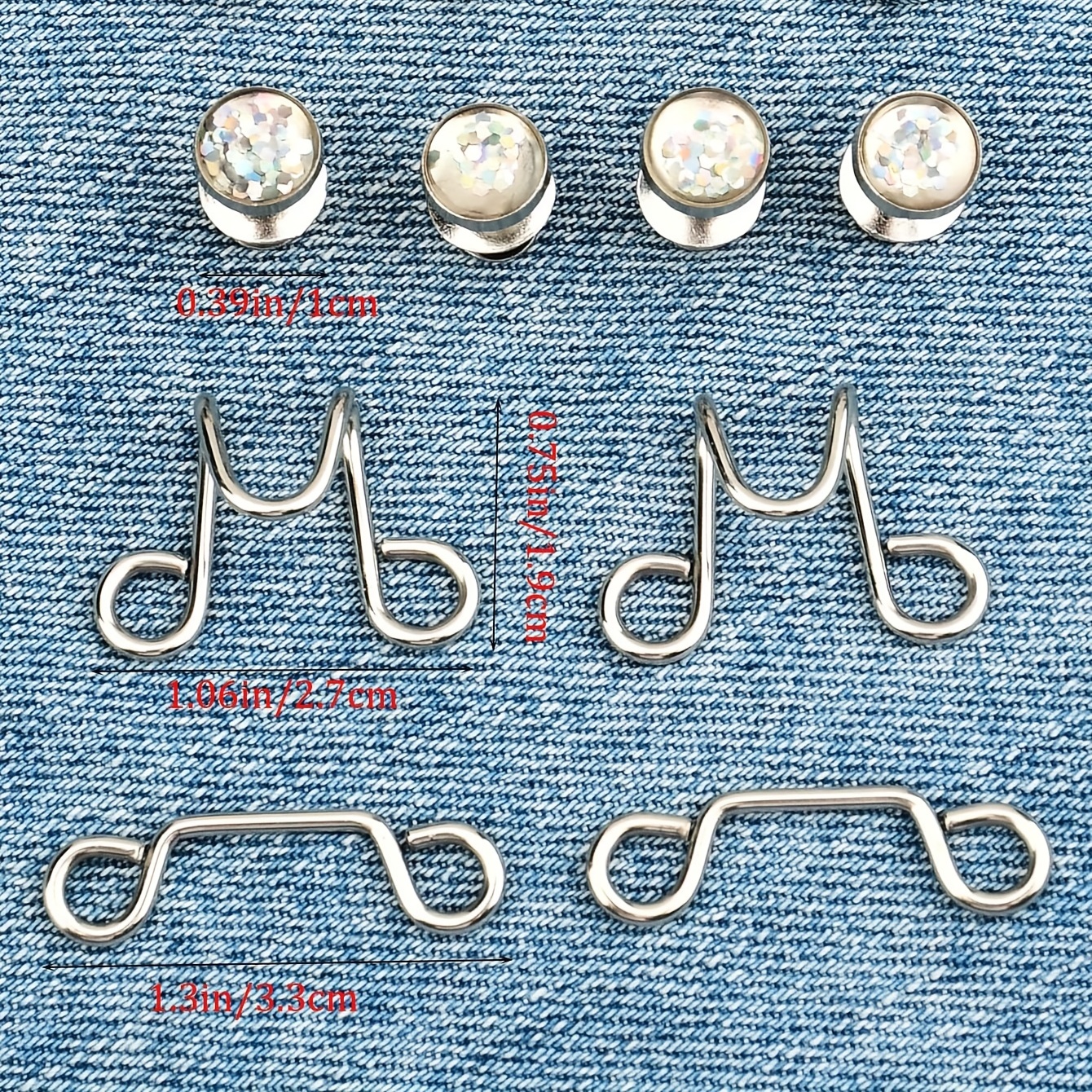 1 Set Of Pant Waist Tightener Instant Jean Buttons For Loose Jeans Pants  Clips For Waist Detachable Jean Buttons Pins No Sewing Waistband
