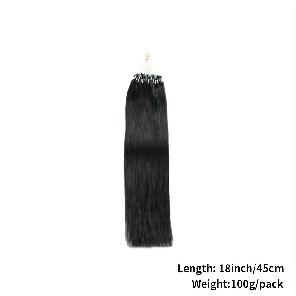 Micro Ring Hair Extensions Natural Black Micro Links Human - Temu